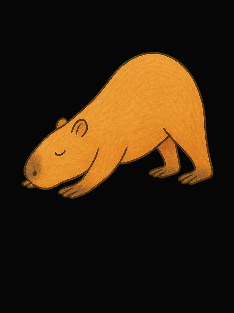 Capybara Downward Dog Pose – Cute Relaxed Capybara Yoga Illustration T-Shirts, Hoodie, Sweatshirt