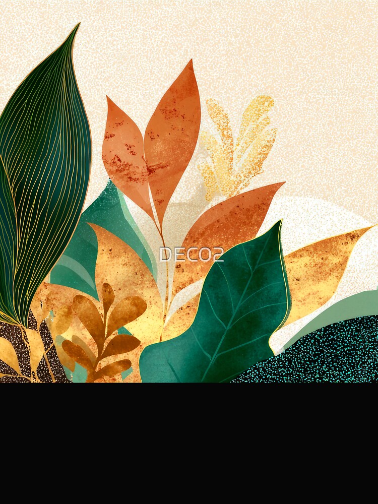 Boho Botanical Leaves Elegant Design On Spackled Ecru by DEC02 T-Shirts, Hoodie, Sweatshirt | BlankRebels.com (Image 2)