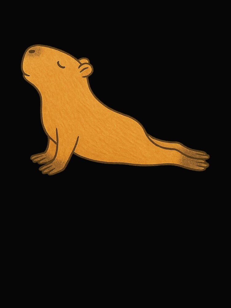 Capybara Chaturanga Pose – Cute Stretching Capybara Yoga Illustration by digitalbitcraft T-Shirts, Hoodie,... (Image 2)