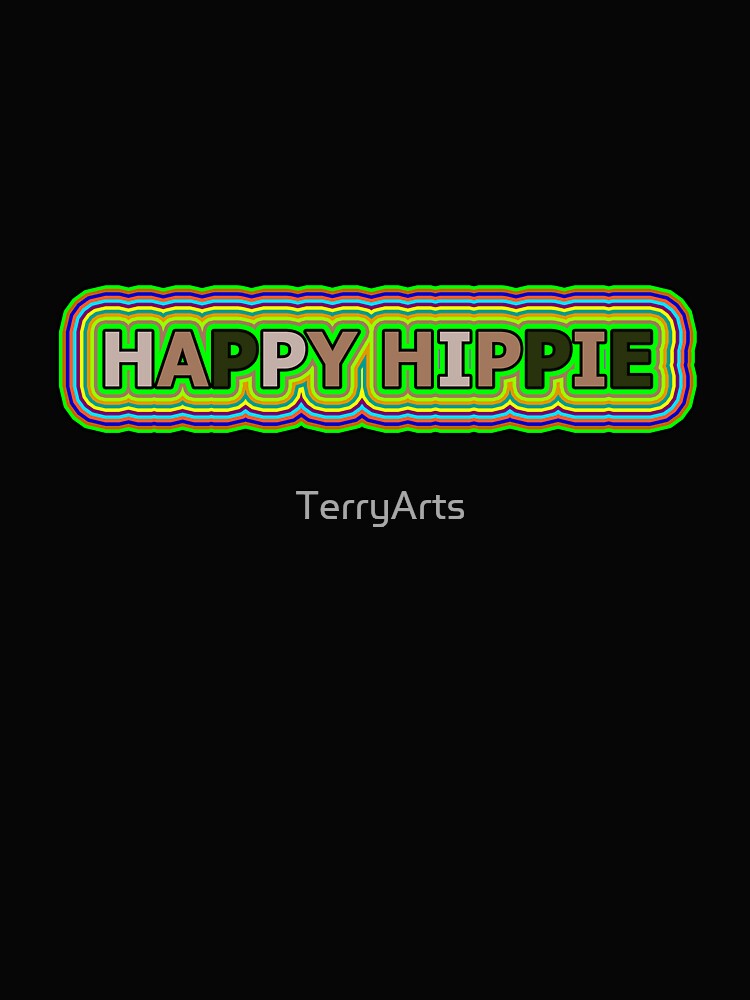Happy Hippie Words Hippie Vibes Retro Lines 2 of 4 by Beachy T-Shirts, Hoodie, Sweatshirt | BlankRebels.com (Image 2)