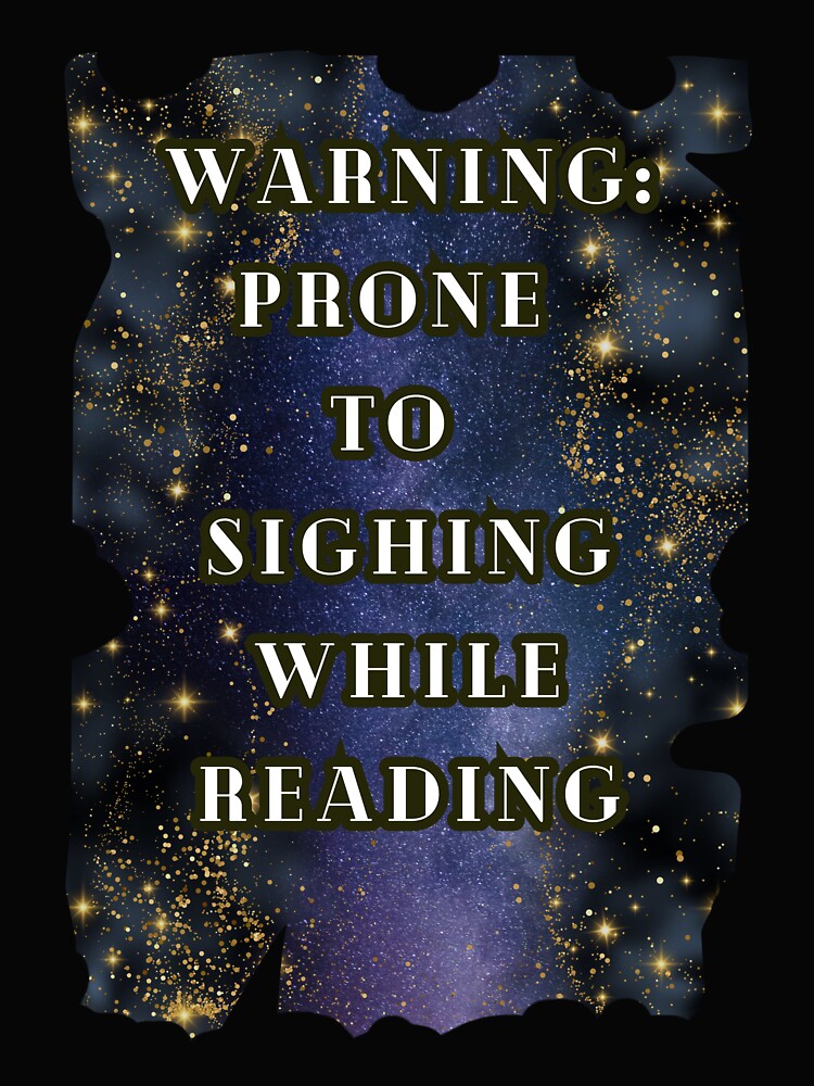 Warning Prone to Sighing While Reading T-Shirt, Romance Book Lover Dark Romance Funny Tee by DarkRomanceMom... (Image 2)