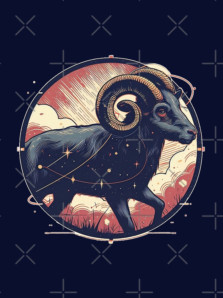 Aries Ram: The Zodiac Design in the Clouds by FunnyFarmDesign T-Shirts, Hoodie, Sweatshirt | BlankRebels.com (Image 3)