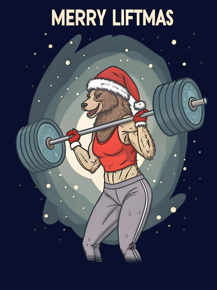 Merry Liftmas – Muscular Female Bear Lifting Weights by PLisasPets T-Shirts, Hoodie, Sweatshirt | BlankRebels.com (Image 3)