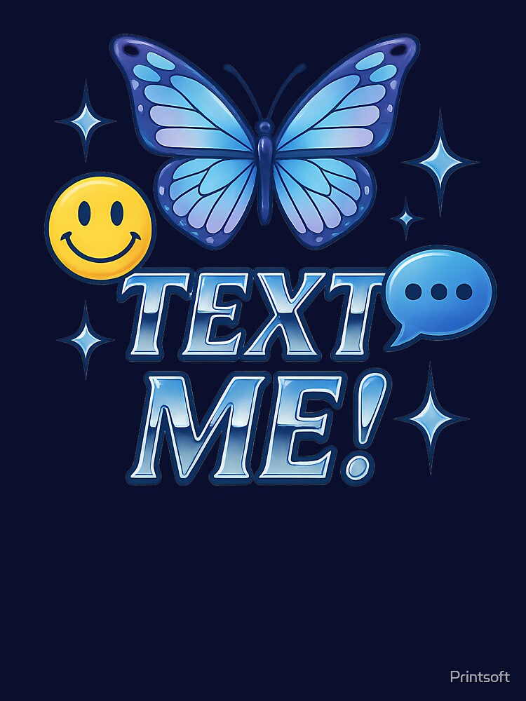 Butterfly: text me! by Printsoft T-Shirts, Hoodie, Sweatshirt | BlankRebels.com (Image 3)