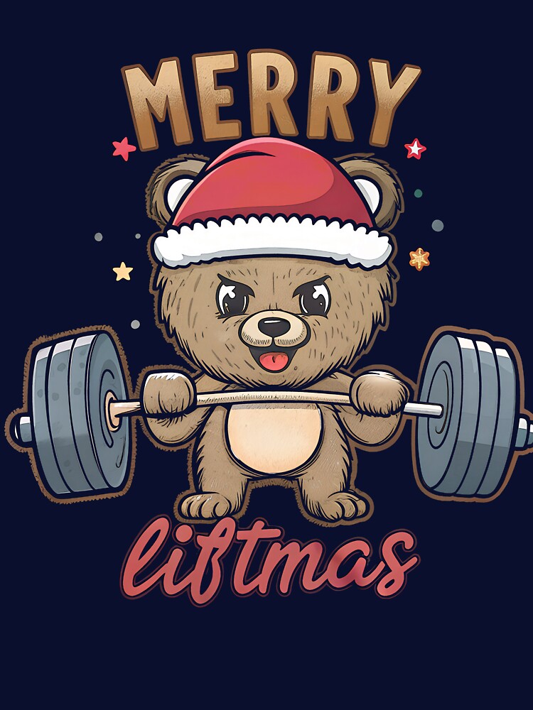 Merry Liftmas – Christmas Bear in the Gym by PLisasPets T-Shirts, Hoodie, Sweatshirt | BlankRebels.com (Image 3)