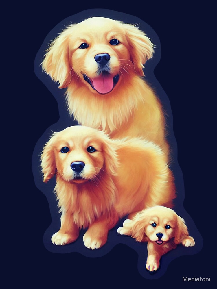 Golden Retriever family - cute silhouette by Mediatoni T-Shirts, Hoodie, Sweatshirt | BlankRebels.com (Image 3)