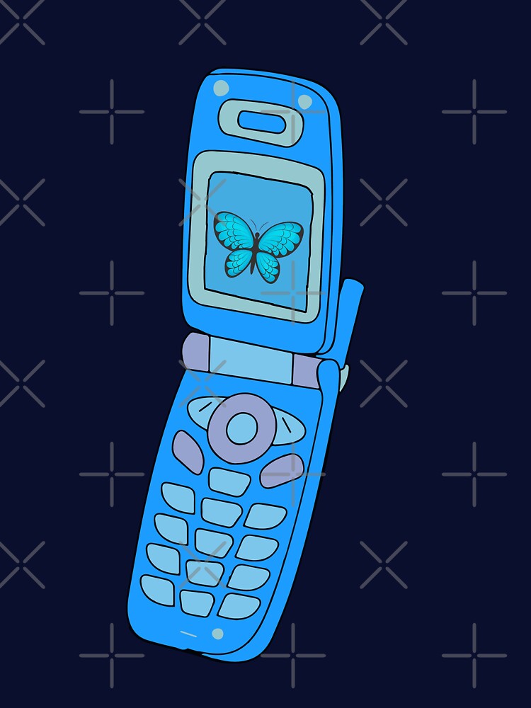 Y2k blue butterfly flip phone design by azzeddine  ⭐⭐⭐⭐⭐ T-Shirts, Hoodie, Sweatshirt | BlankRebels.com (Image 3)