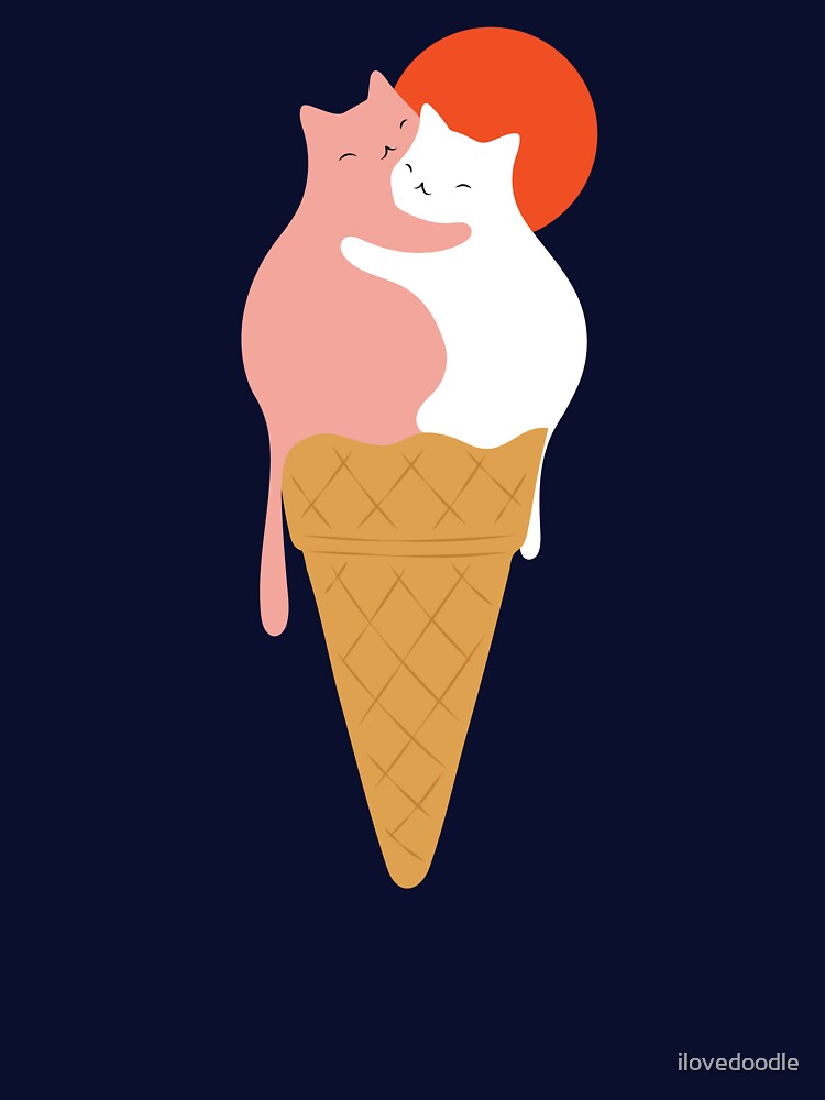 Cat Landscape 145: Strawberry and Vanilla by ilovedoodle T-Shirts, Hoodie, Sweatshirt | BlankRebels.com (Image 3)
