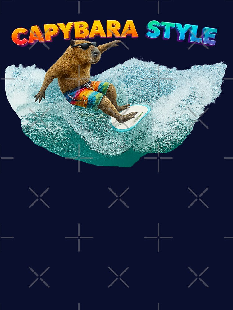 Capybara Surfing Style – Fun and Colorful Beach Design of a Capybara by G-A-D-U T-Shirts, Hoodie, Sweatshirt (Image 3)