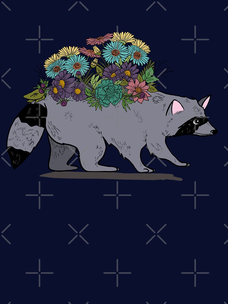 Raccoon with Wild Flowers, Trash Panda by ActuallytheDogs T-Shirts, Hoodie, Sweatshirt | BlankRebels.com (Image 3)