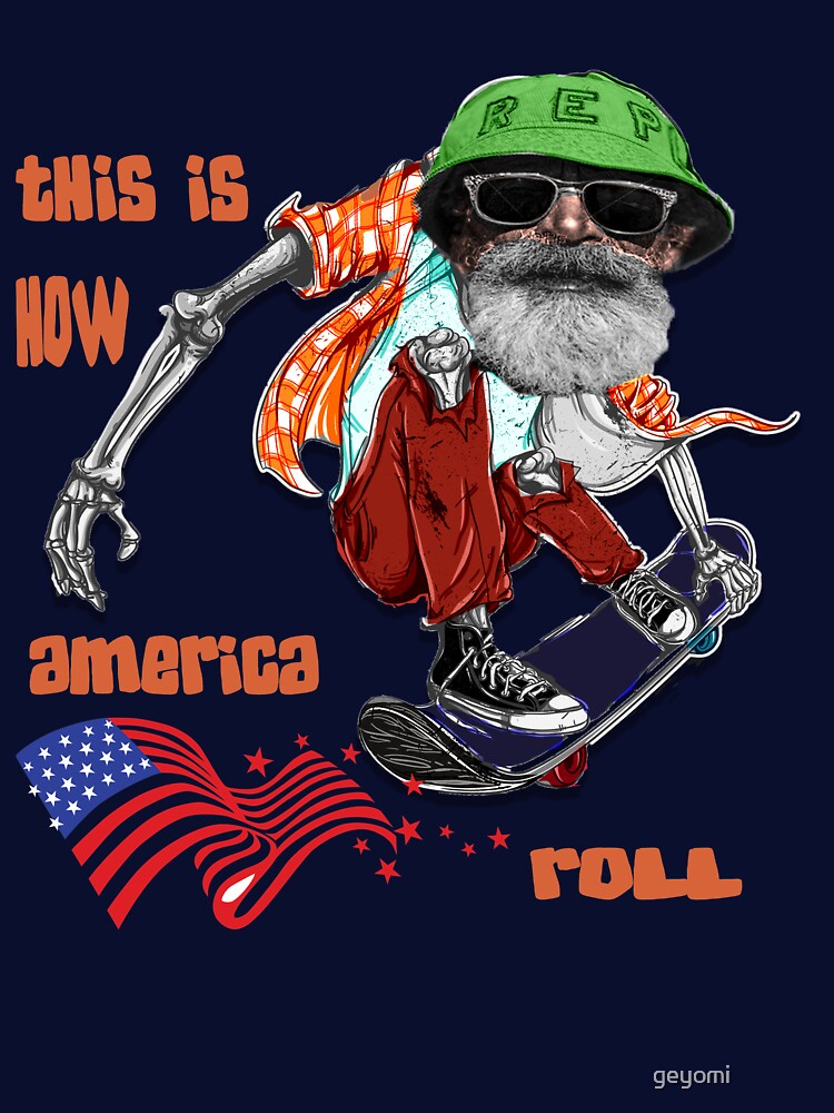 1970's Retro Skateboarder this is how America roll  gift birthday by geyomi ⭐⭐⭐⭐⭐ T-Shirts, Hoodie, Sweatshirt (Image 3)