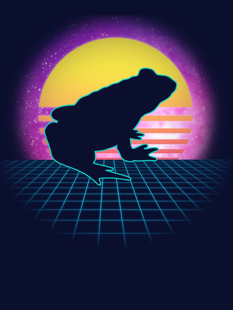 Vaporwave Frog Herpetology Frog Lover Vaporwave Frog Gear by DynamicDesign T-Shirts, Hoodie, Sweatshirt (Image 3)