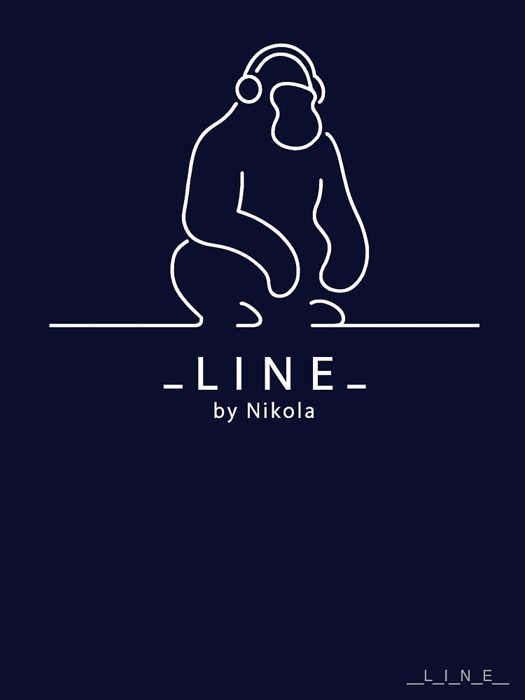 Minimalist Monkey Line Art – L I N E by Nikola by ___L__I__N__E___ T-Shirts, Hoodie, Sweatshirt | BlankRebels.com (Image 3)