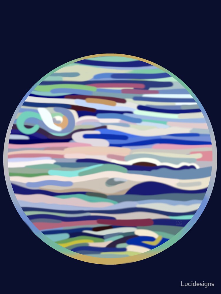 UV Jupiter - Digital Painting - Colorful Trippy Lines - Round Transparent Background for Customization or... (Image 3)