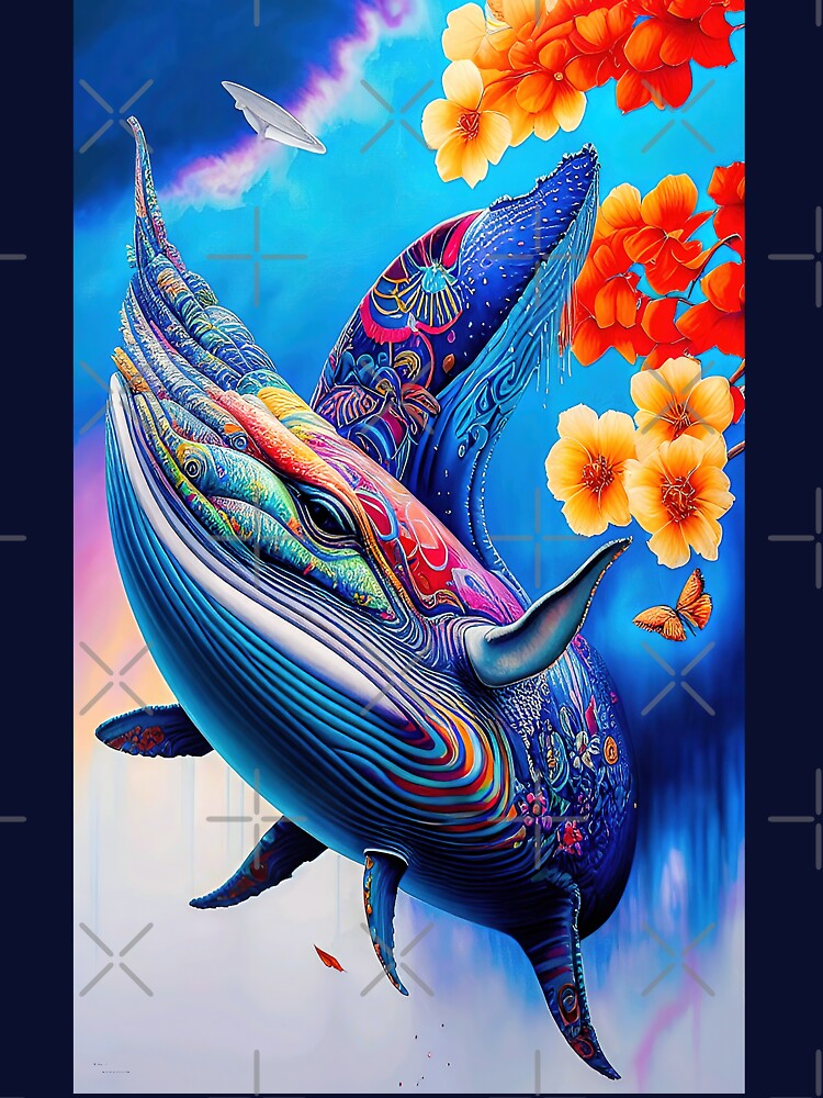 Colorful Psychedelic Whale by headstock T-Shirts, Hoodie, Sweatshirt | BlankRebels.com (Image 3)