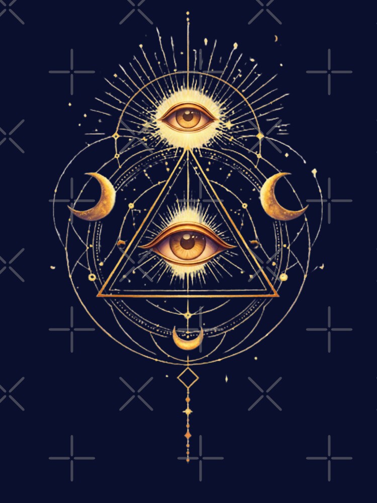 Sacred Geometry All Seeing Eye – Celestial Moon Cosmic Mystic Art by anandsiva2703 T-Shirts, Hoodie, Sweatshirt (Image 3)