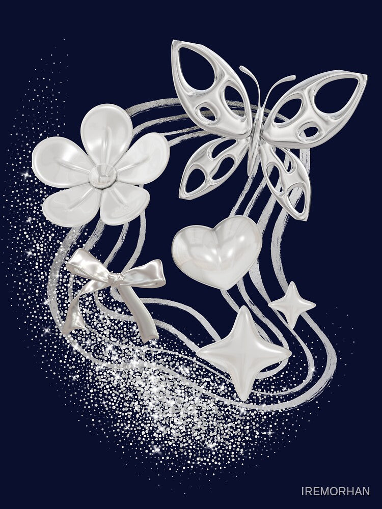 Silver Chrome Y2K Charms & Glitter by IREMORHAN T-Shirts, Hoodie, Sweatshirt | BlankRebels.com (Image 3)