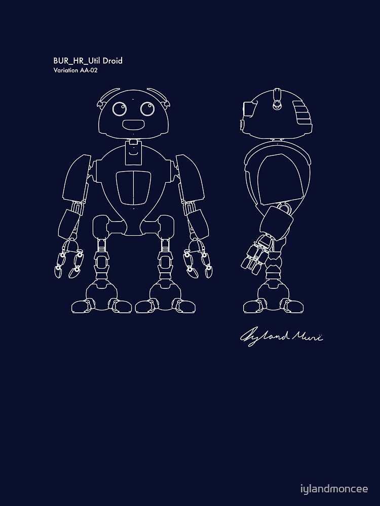 Utility Robot V AA-02 blueprint - Prints & T-shirt by iylandmoncee Hoodie, Sweatshirt | BlankRebels.com (Image 3)