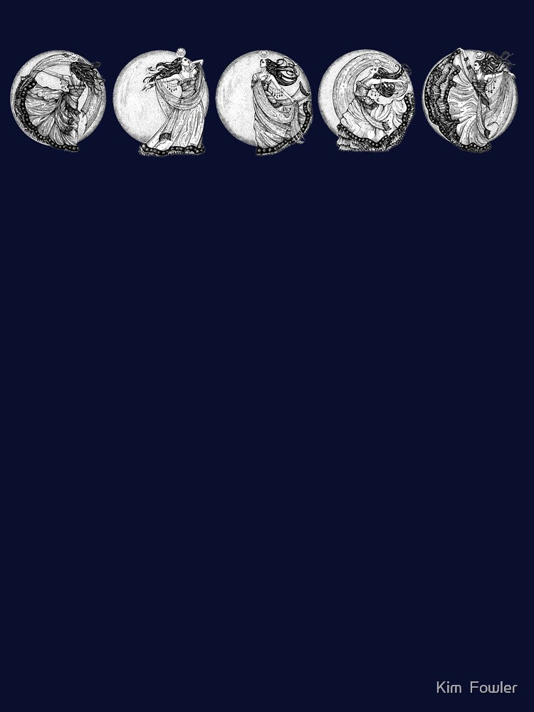 Selene 'Phases of the Moon Goddess' Veil Dance Illustration by Kim Fowler by Kim  Fowler T-Shirts, Hoodie,... (Image 3)