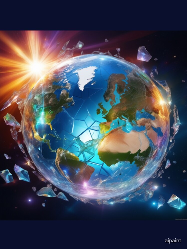planet Earth, Broken Glass effect, by aipaint T-Shirts, Hoodie, Sweatshirt | BlankRebels.com (Image 3)