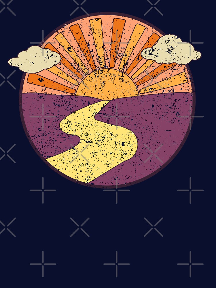 Sunset and Winding River Distressed Retro by MindfulMeta T-Shirts, Hoodie, Sweatshirt | BlankRebels.com (Image 3)