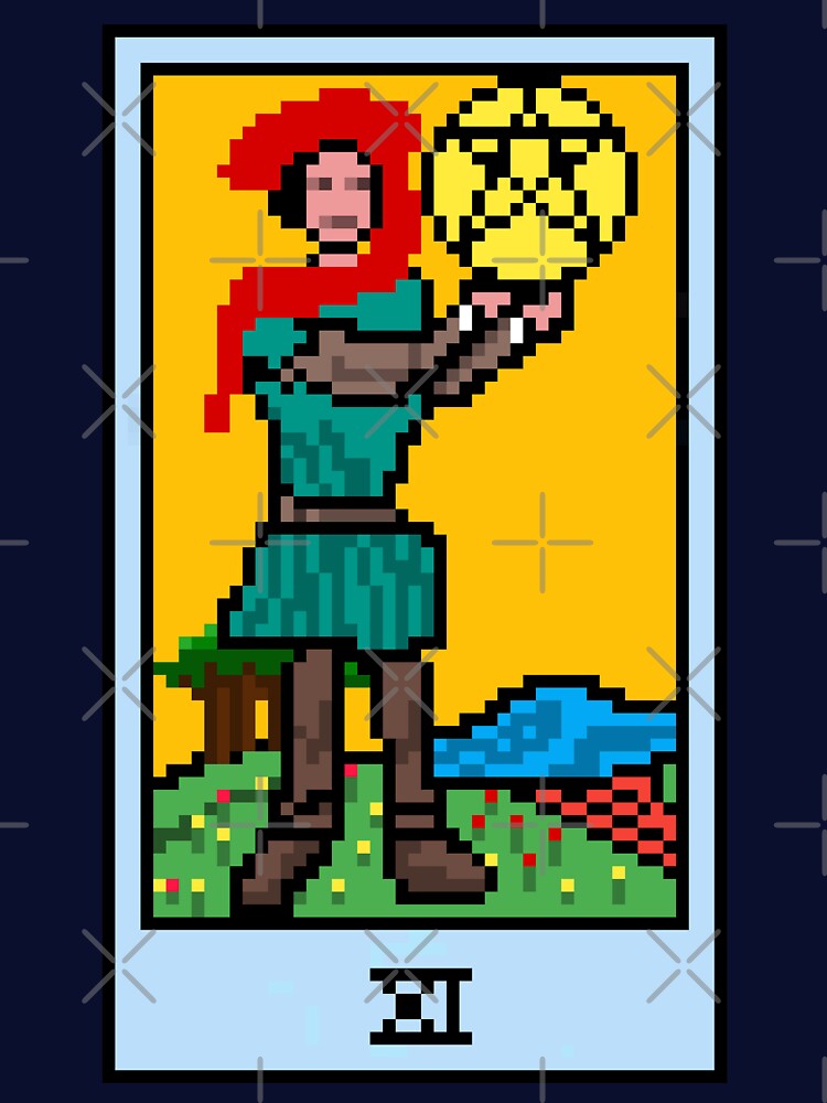 Wait Is This Pixel Art Tarot? Blue Minor Arcana 'Page Pentacles' ( Stickers Other Accessories) T-Shirts, Hoodie, Sweatshirt