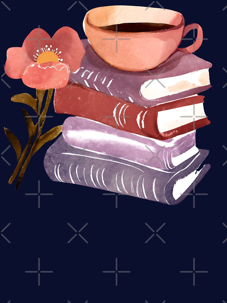 Books and Coffee Cup and Flowers by FarmOfCuties T-Shirts, Hoodie, Sweatshirt | BlankRebels.com (Image 3)