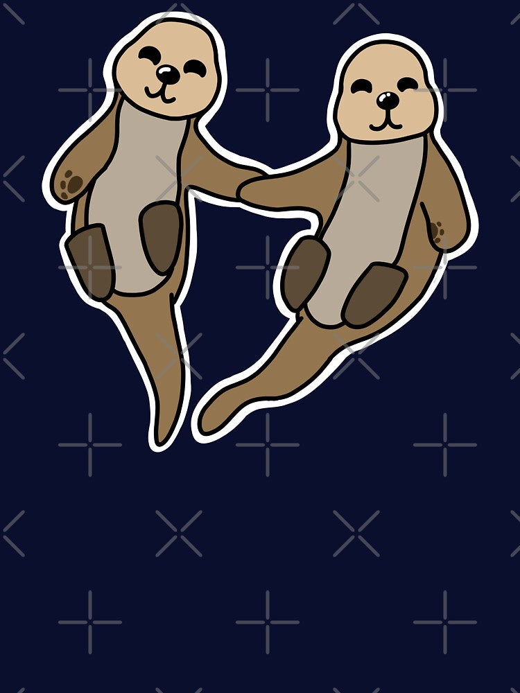 Otters Holding Hands In A Heart by BundaBear T-Shirts, Hoodie, Sweatshirt | BlankRebels.com (Image 3)