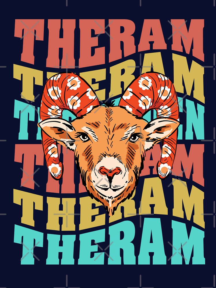 Aries Star Ram Zodiac - Astrology Retro Bohemian Red Blue Yellow Floral by KatandChase T-Shirts, Hoodie, Sweatshirt (Image 3)