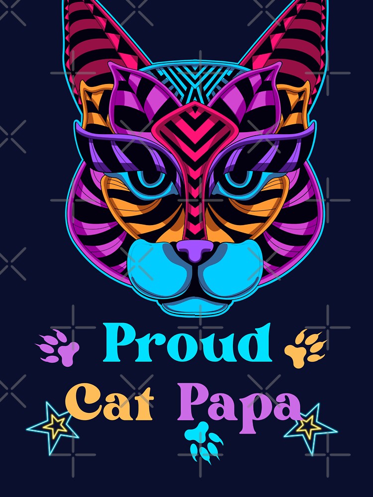 Proud Cat Papa Illustrated Digital Design by mangaworldart T-Shirts, Hoodie, Sweatshirt | BlankRebels.com (Image 3)