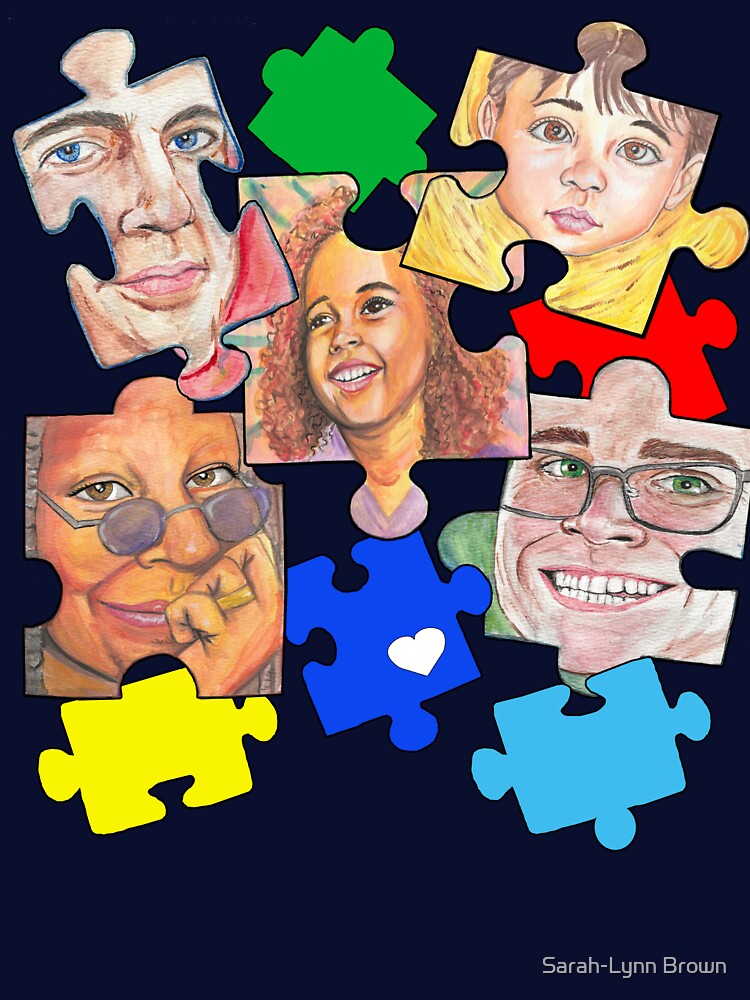Autism pieces portraits by Sarah-Lynn Brown