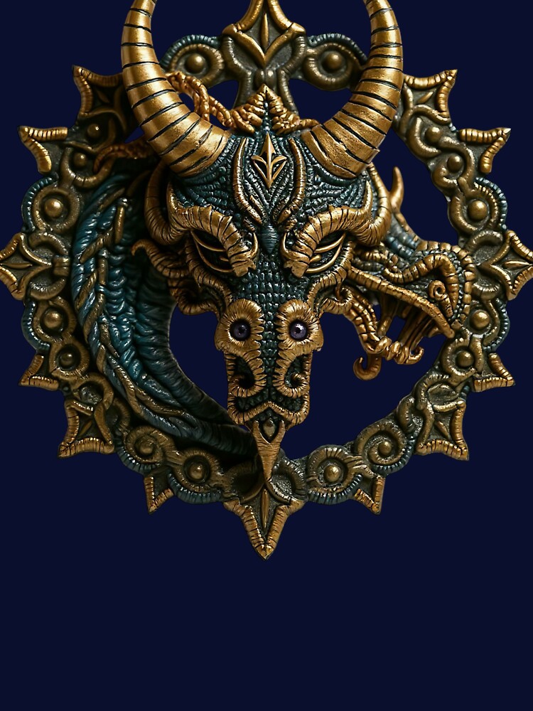 Golden Blue Dragon Head t-shirt Print, Celtic Fantasy home Decor, Viking home Decor by TheGaliyaStudio Hoodie,... (Image 3)