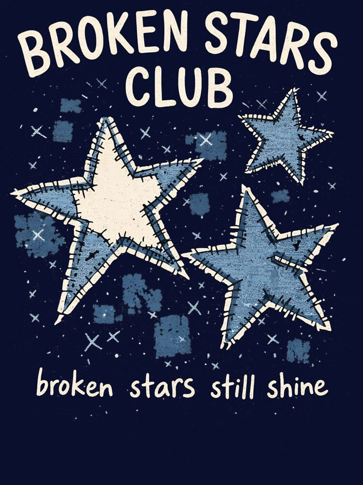 Broken Stars Club T-Shirt – Broken Stars Still Shine Graphic Tee by KDesignCrafts Hoodie, Sweatshirt (Image 3)