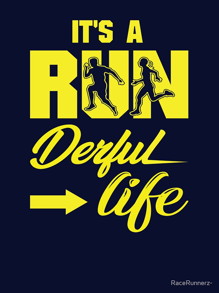 It's A Run Derful Life - Running Quotes - Yellow, Blue, Black, White - Marathoner Gift, Runner's Gift, Running... (Image 3)