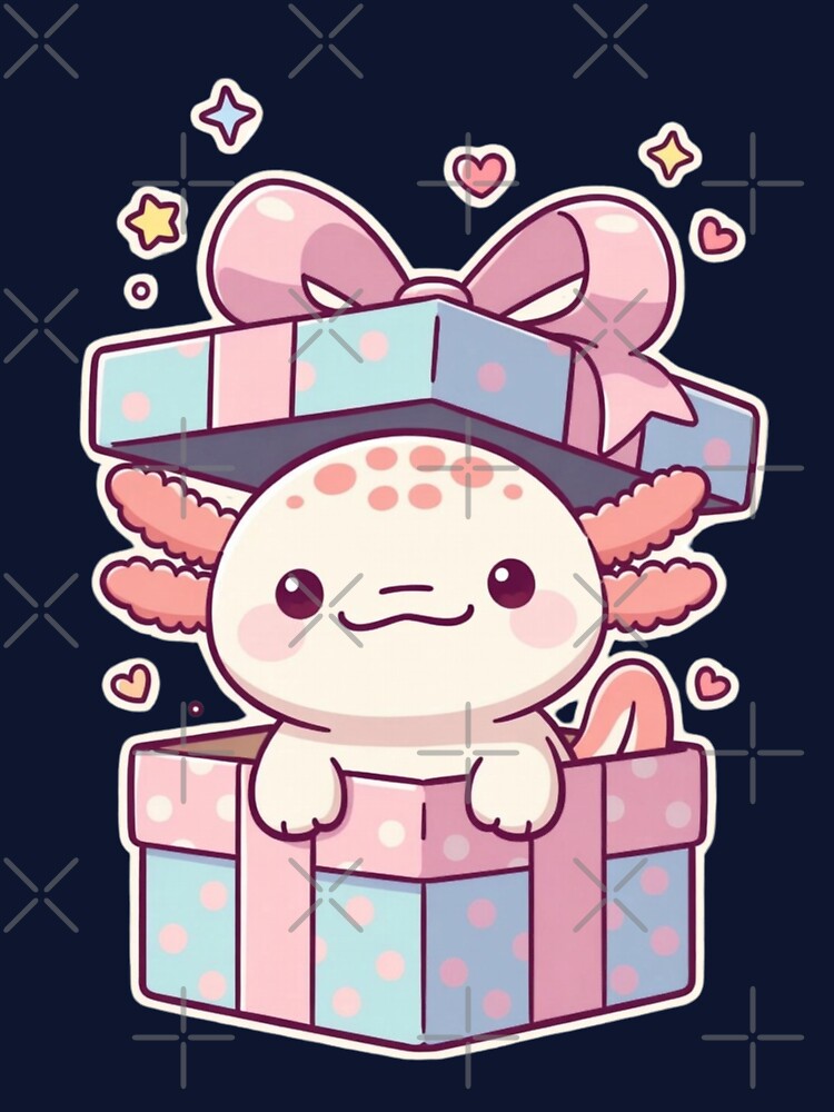 Cute Axolotl Present Box Kawaii Gift Idea by GrumpySableye T-Shirts, Hoodie, Sweatshirt | BlankRebels.com (Image 3)