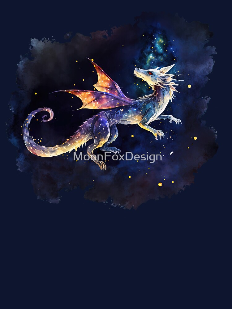 Starrry Dragon Flying in the Night Sky by MoonFoxDesign T-Shirts, Hoodie, Sweatshirt | BlankRebels.com (Image 3)