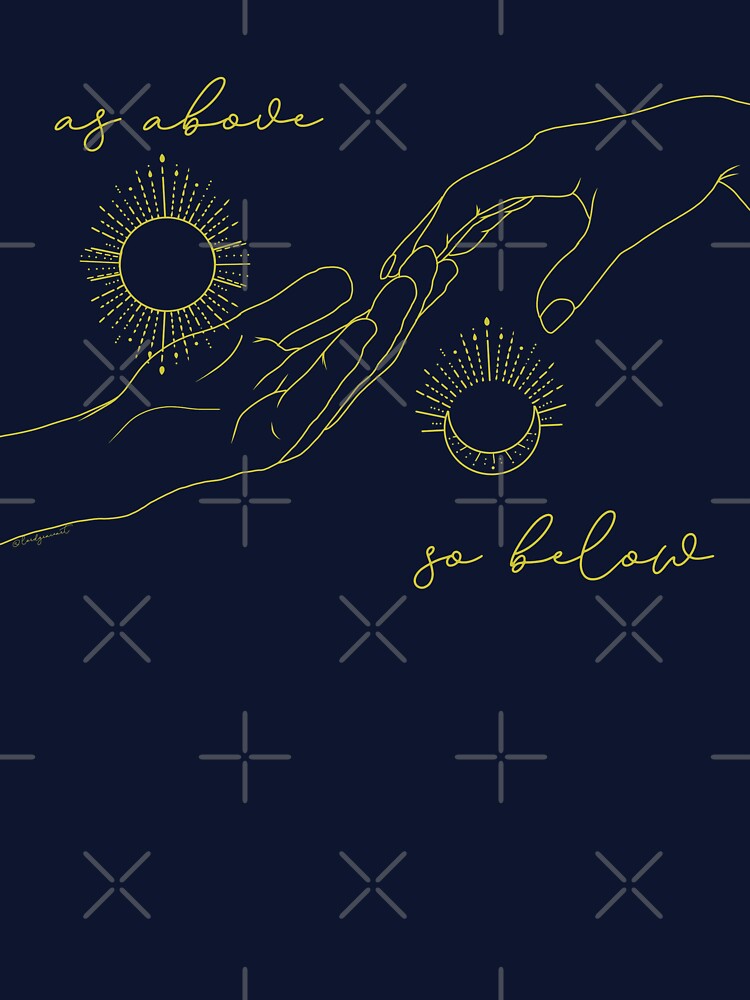 As Above So Below- Touching Hands Yellow by LordGraceArt T-Shirts, Hoodie, Sweatshirt | BlankRebels.com (Image 3)