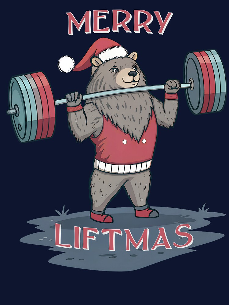 Merry Liftmas – Muscular Christmas Bear Lifting Weights by PLisasPets T-Shirts, Hoodie, Sweatshirt (Image 3)