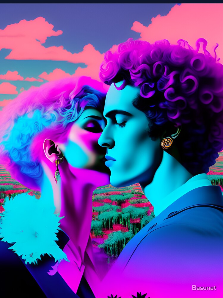 Neon Cyberpunk Synhwave Couple by Basunat T-Shirts, Hoodie, Sweatshirt | BlankRebels.com (Image 3)