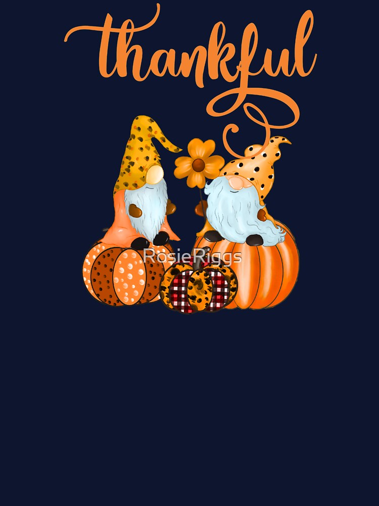 Thankful! Cute Fall Gnomes by RosieRiggs T-Shirts, Hoodie, Sweatshirt | BlankRebels.com (Image 3)