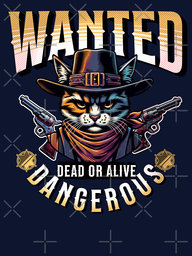 Bandit Cat, Cowboy Cat, Wanted Dead or Alive by Mariana Piana T-Shirts, Hoodie, Sweatshirt | BlankRebels.com (Image 3)