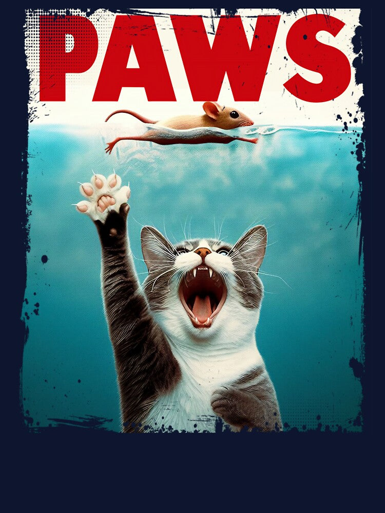 Jaws Paws Funny Cat Catching Mouse T-Shirts, Hoodie, Sweatshirt