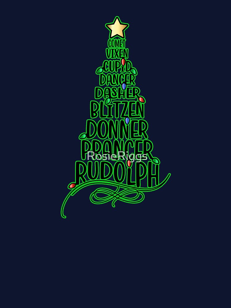 Santa's Reindeer Christmas Tree by RosieRiggs T-Shirts, Hoodie, Sweatshirt | BlankRebels.com (Image 3)