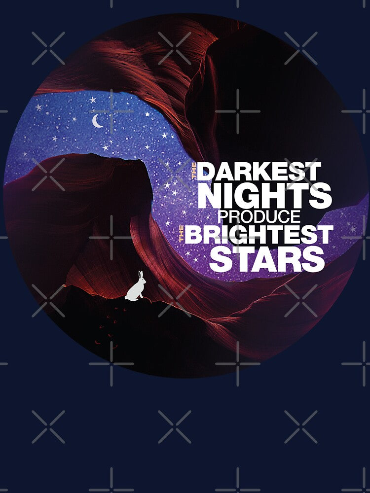 The Darkest Nights Produce The Brightest Stars-Inspirational Quote T-shirt by PixelGrafiks Hoodie, Sweatshirt (Image 3)