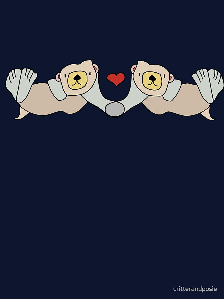 Otters in Love Pattern by critterandposie T-Shirts, Hoodie, Sweatshirt | BlankRebels.com (Image 3)
