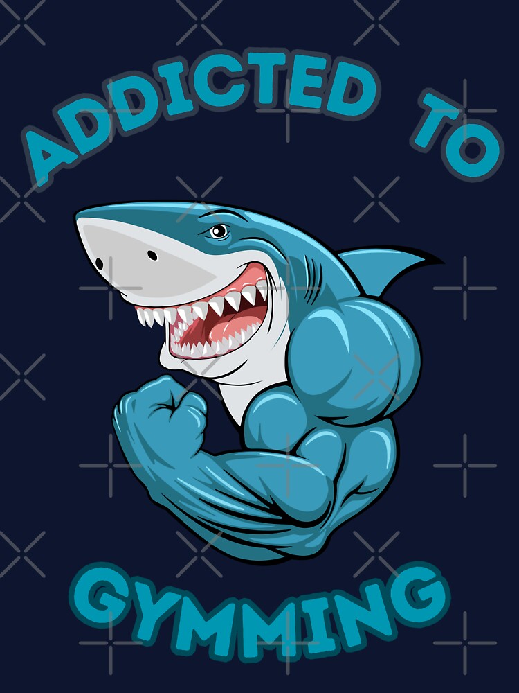 Addicted to Gymming- Classic Gift  of Gym essentials for Gymn Lovers on blue bg by mndesignworx T-Shirts,... (Image 3)