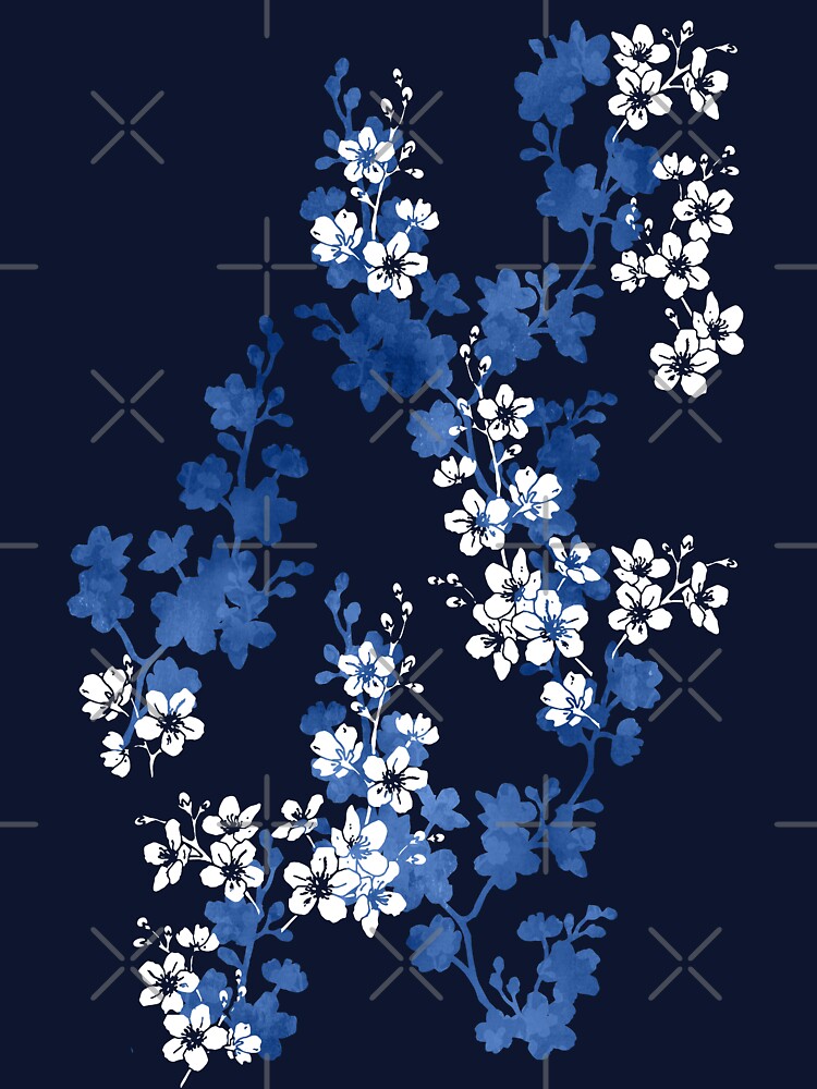 Sakura blossom in deep blue by adenaJ T-Shirts, Hoodie, Sweatshirt | BlankRebels.com (Image 3)