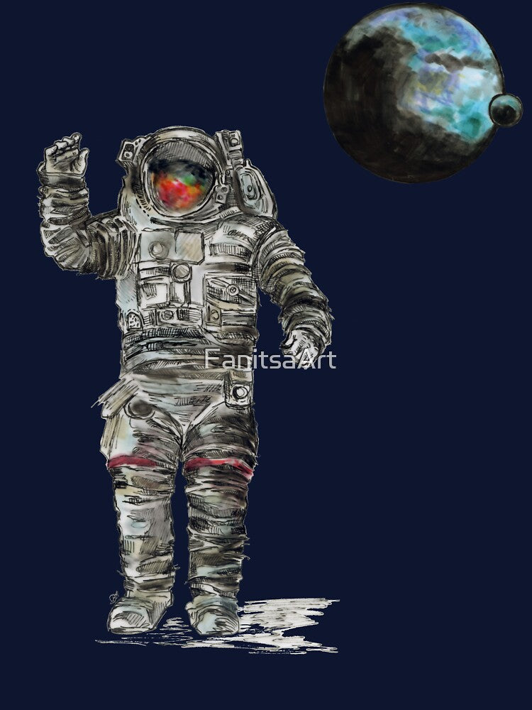 Waving Astronaut. by FanitsaArt T-Shirts, Hoodie, Sweatshirt | BlankRebels.com (Image 3)