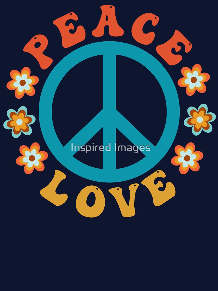 Hippie Peace Sign - Flower Power Peace Love by Inspired Images T-Shirts, Hoodie, Sweatshirt | BlankRebels.com (Image 3)