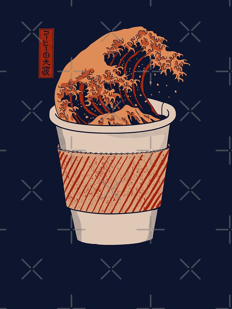 The Great Wave of Coffee (to go) by Elan Harris T-Shirts, Hoodie, Sweatshirt | BlankRebels.com (Image 3)